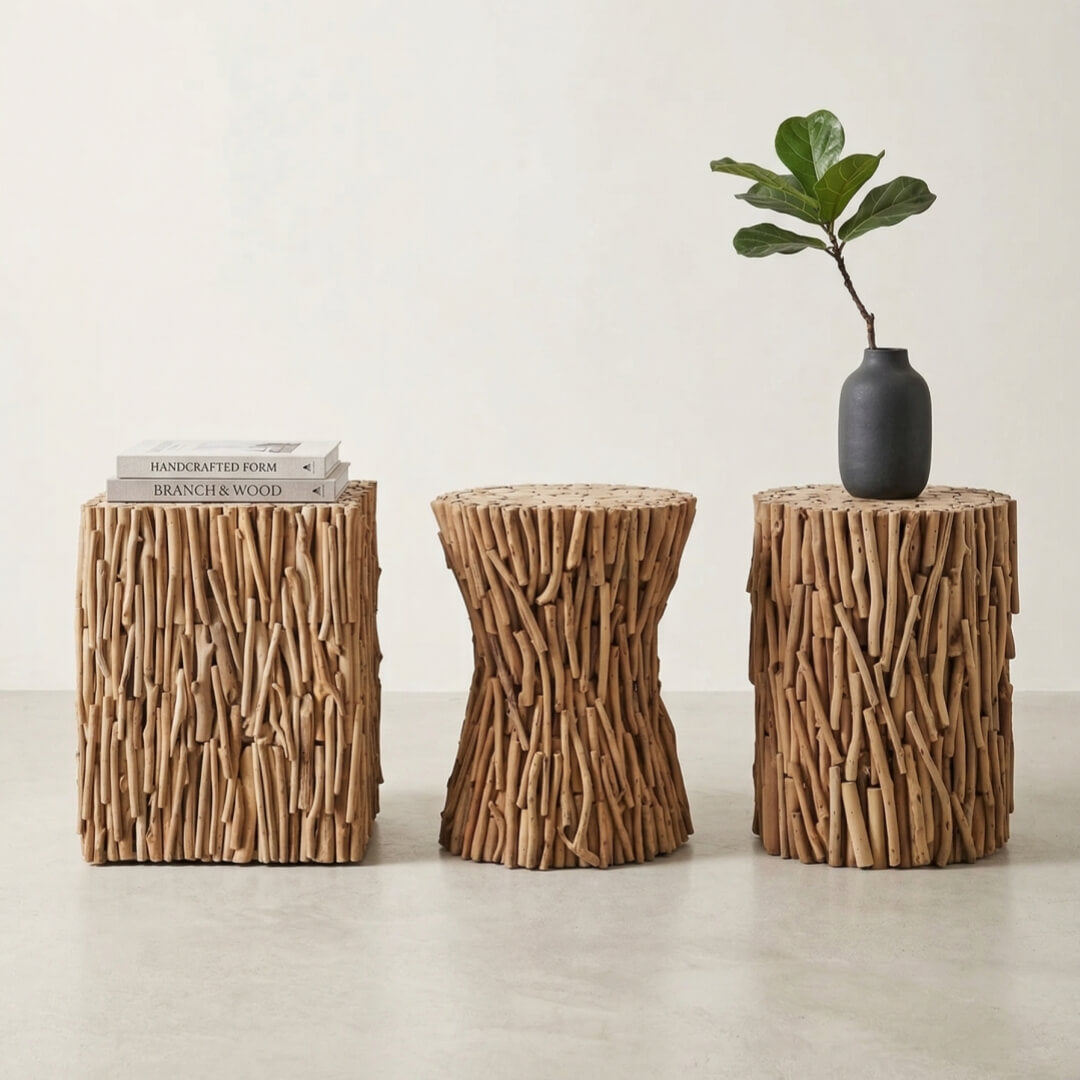 Handcrafted Natural Branch Side Table