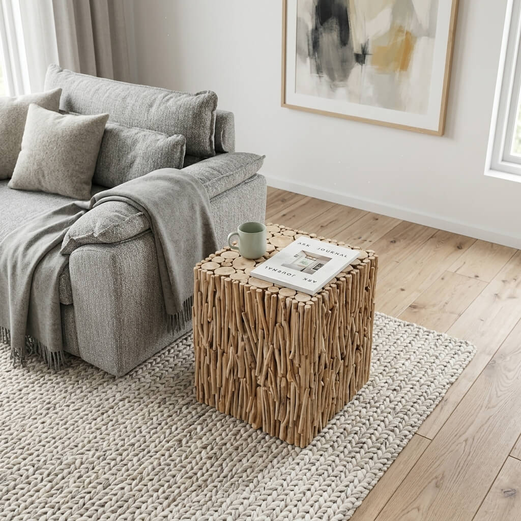 Handcrafted Natural Branch Side Table
