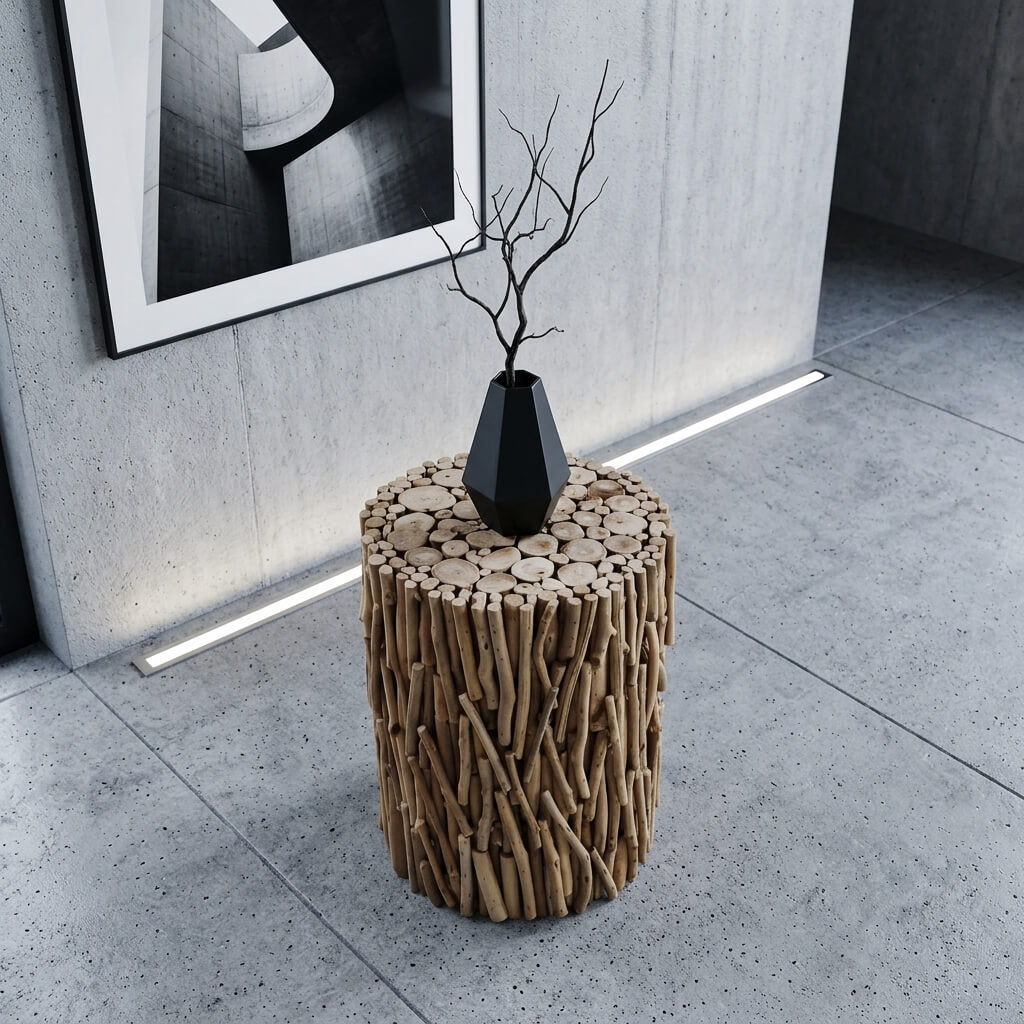 Handcrafted Natural Branch Side Table