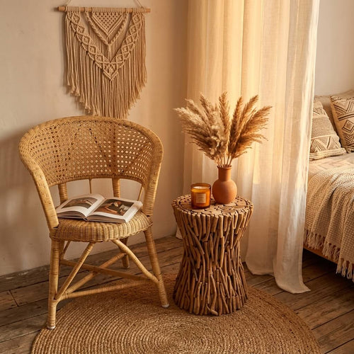 Handcrafted Natural Branch Side Table