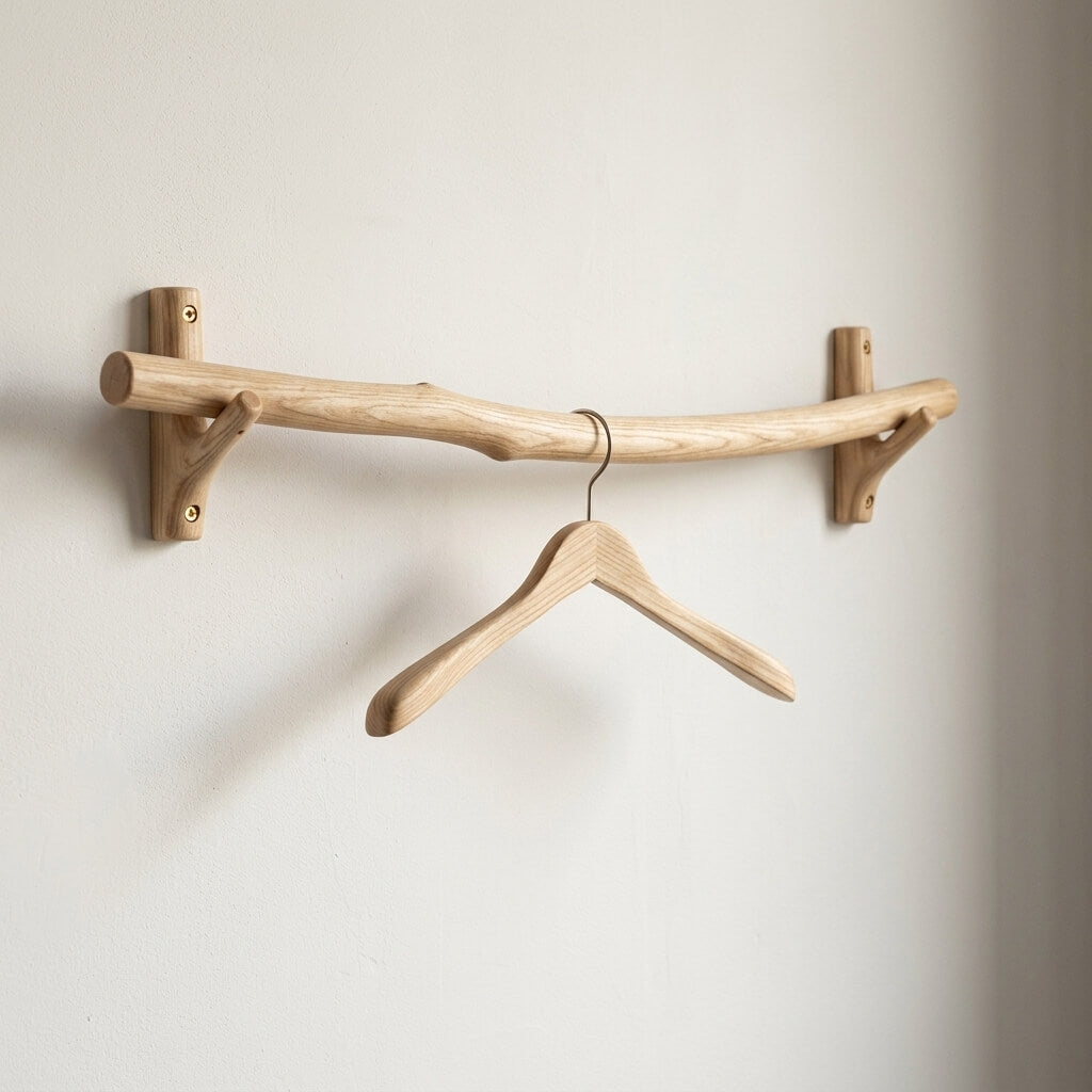 Natural Ash Wood Branch Clothing Rack