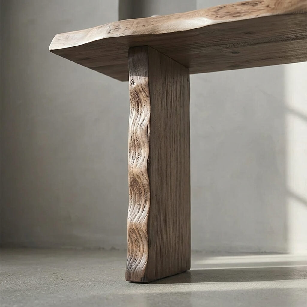 Natural Solid Pine Wood Console Table