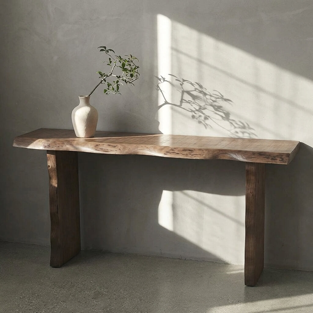Natural Solid Pine Wood Console Table