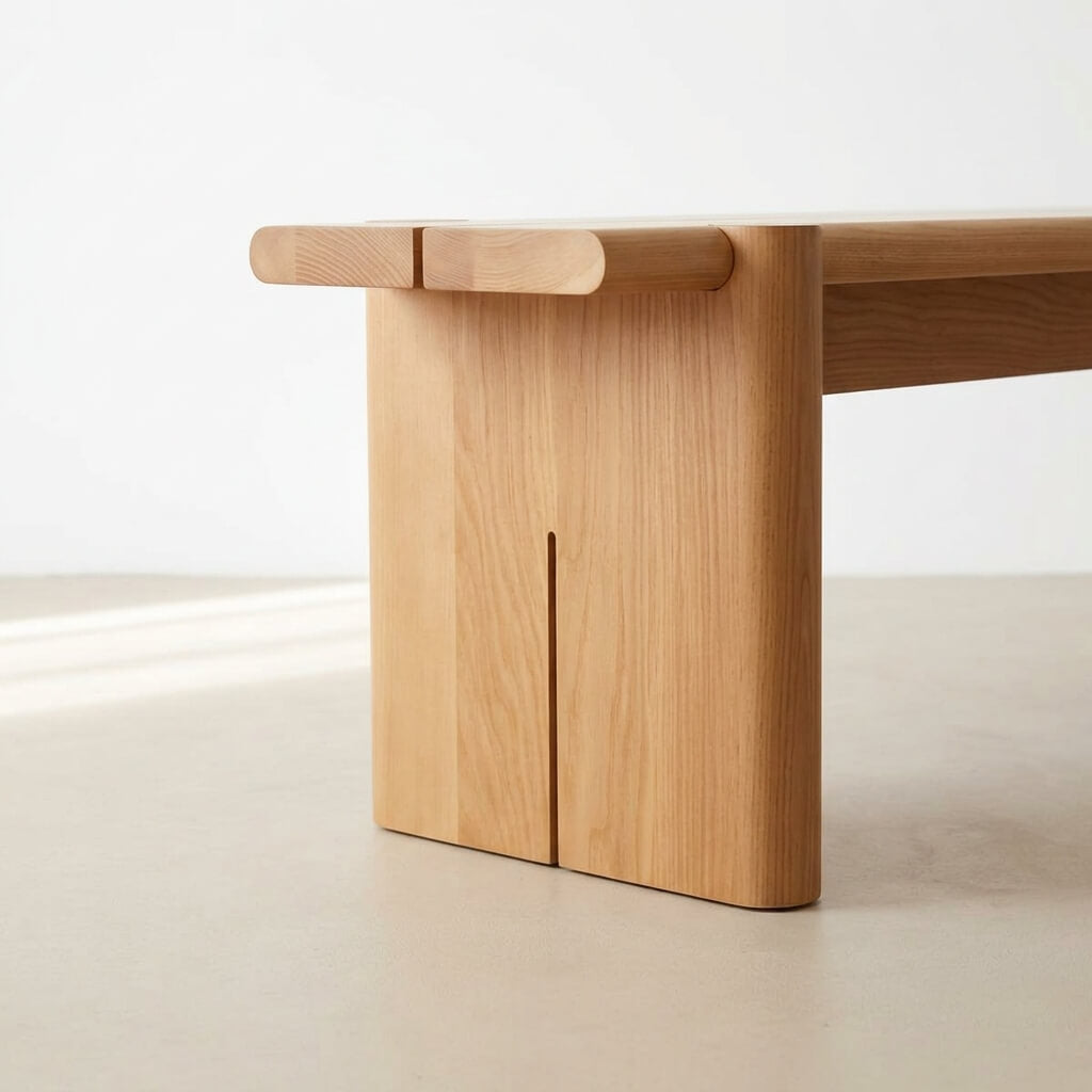 Nordic Solid Pine Wood Bench Thick Wood Hallway & Bedside Bench
