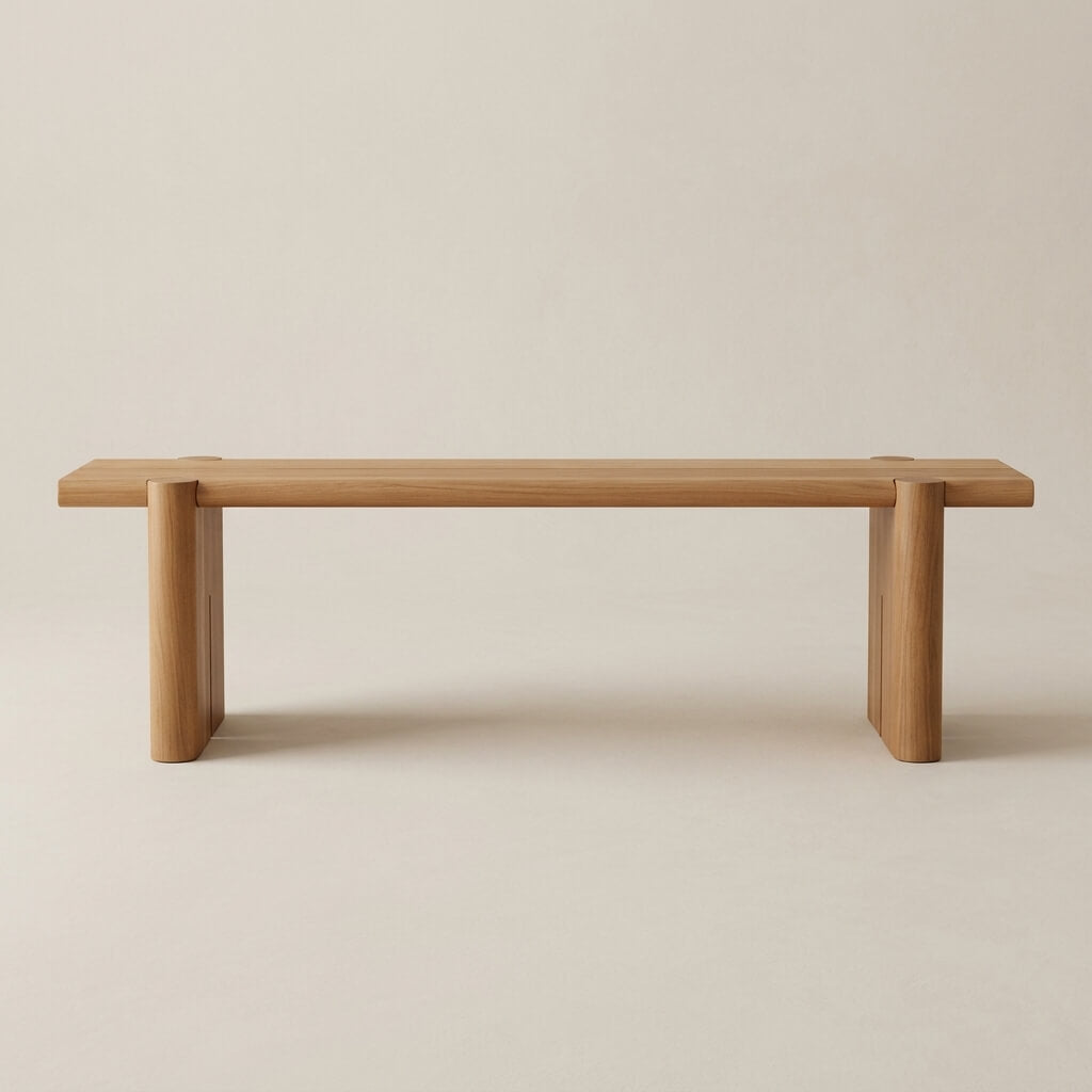 Nordic Solid Pine Wood Bench Thick Wood Hallway & Bedside Bench