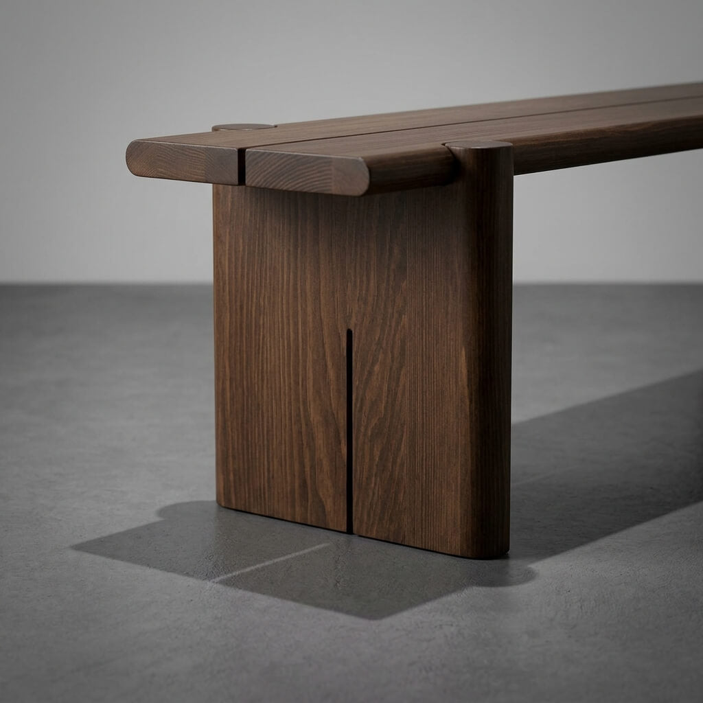 Nordic Solid Pine Wood Bench Thick Wood Hallway & Bedside Bench
