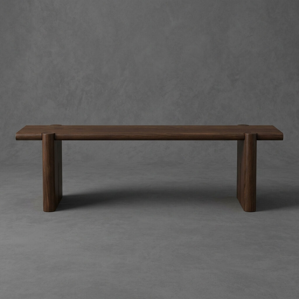 Nordic Solid Pine Wood Bench Thick Wood Hallway & Bedside Bench