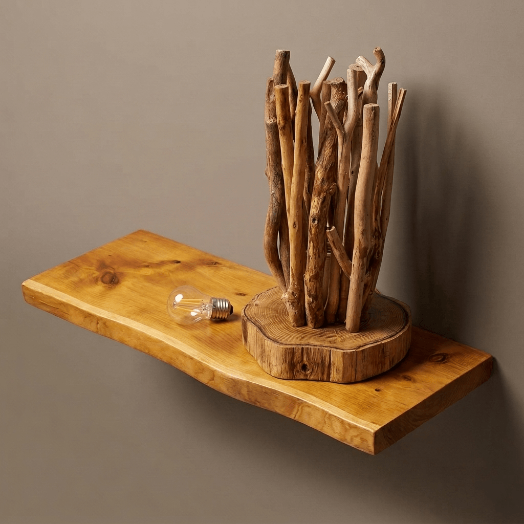 Rustic Campfire Branch Table Lamp