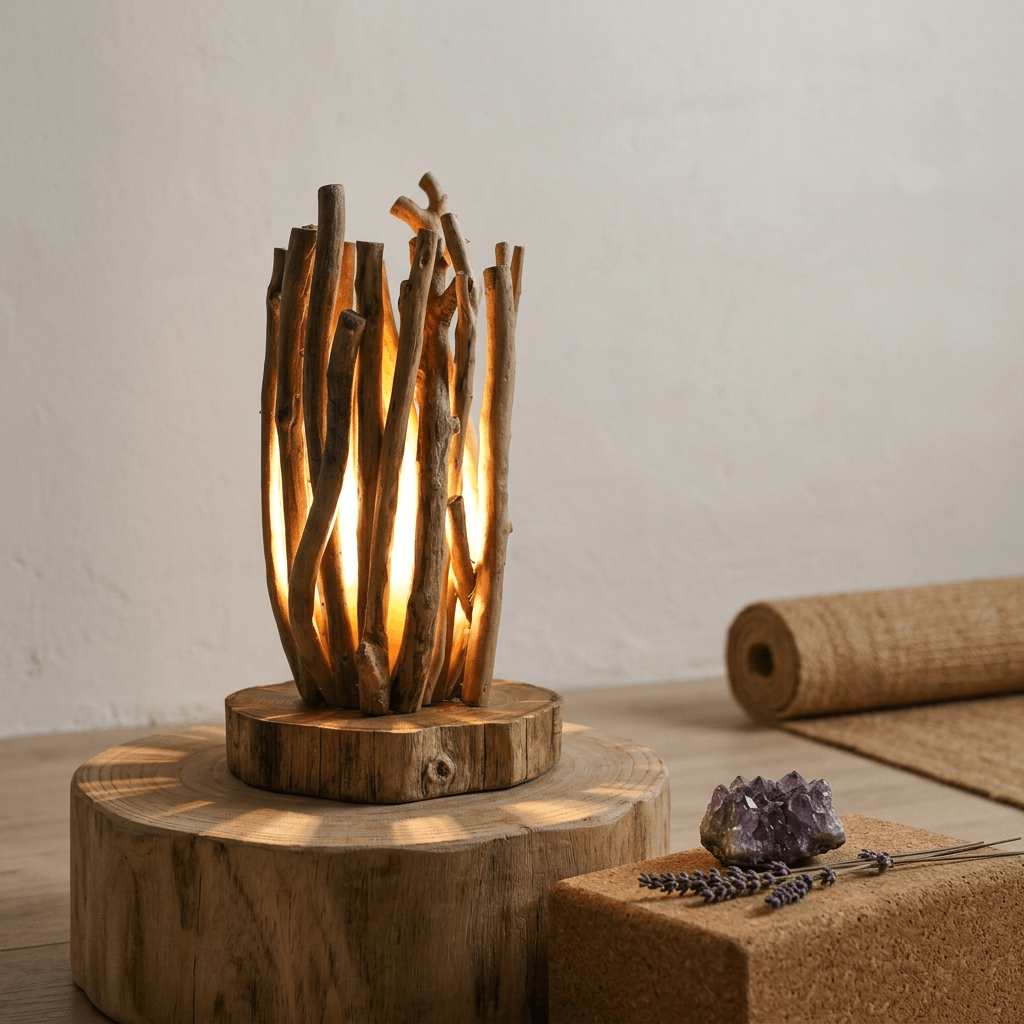 Rustic Campfire Branch Table Lamp