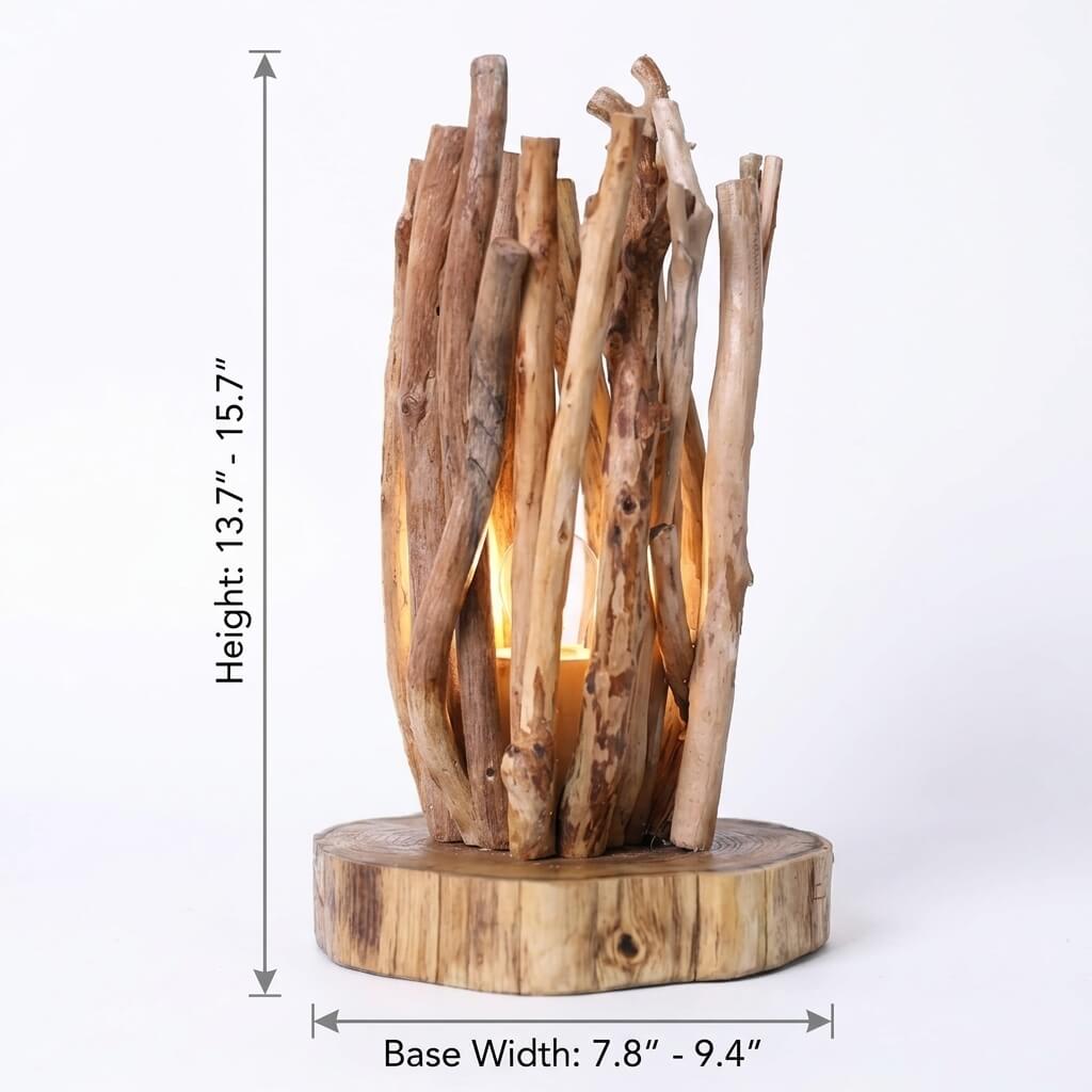 Rustic Campfire Branch Table Lamp