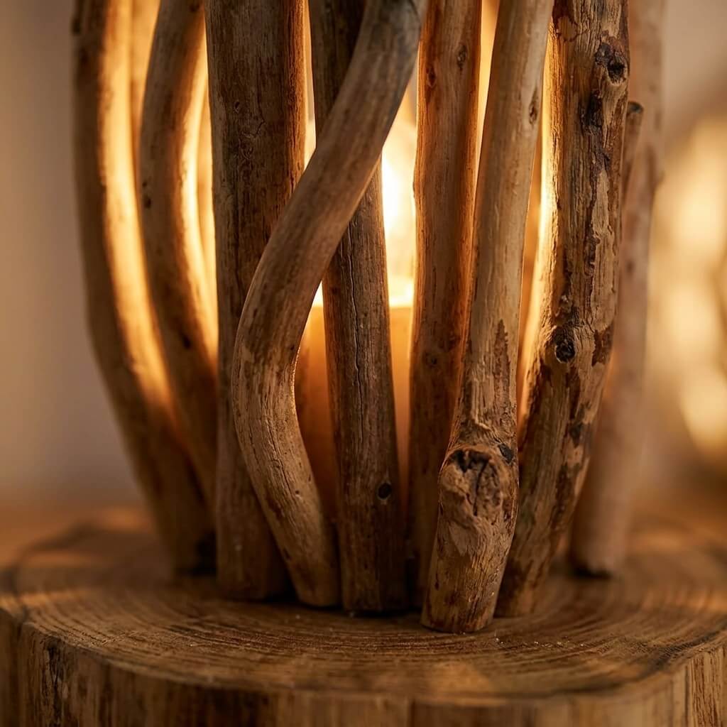 Rustic Campfire Branch Table Lamp