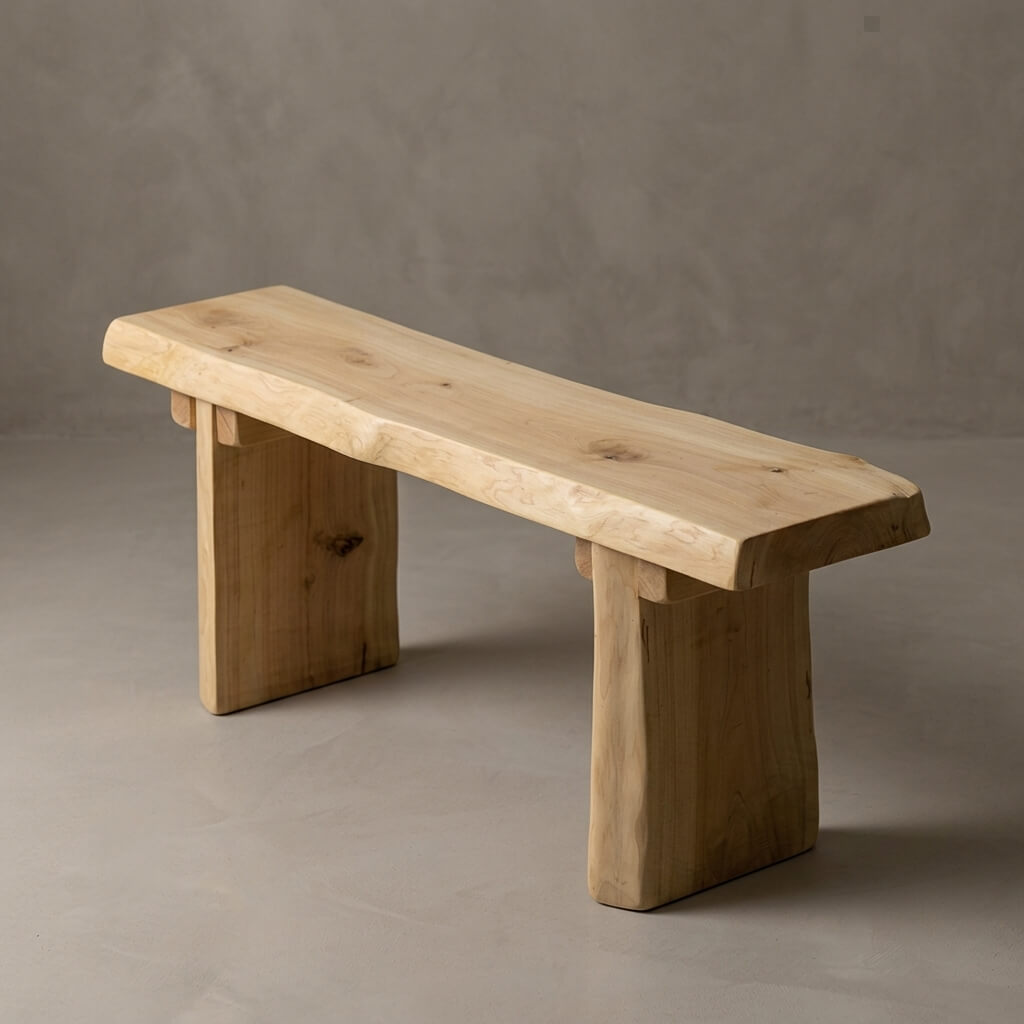 Rustic Solid Cypress Wood Bench