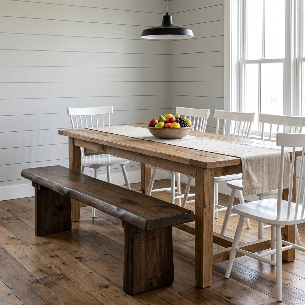 Rustic Solid Cypress Wood Bench