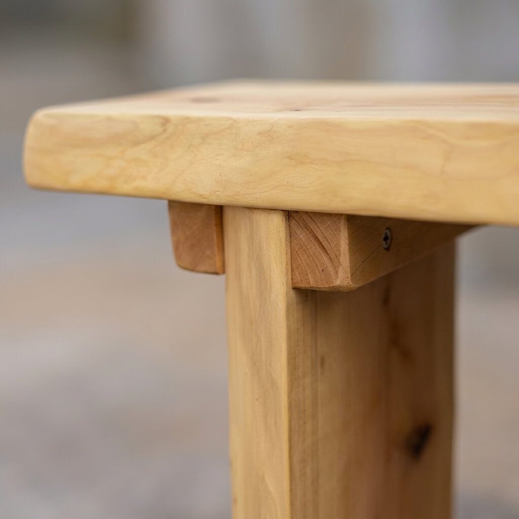 Rustic Solid Cypress Wood Bench