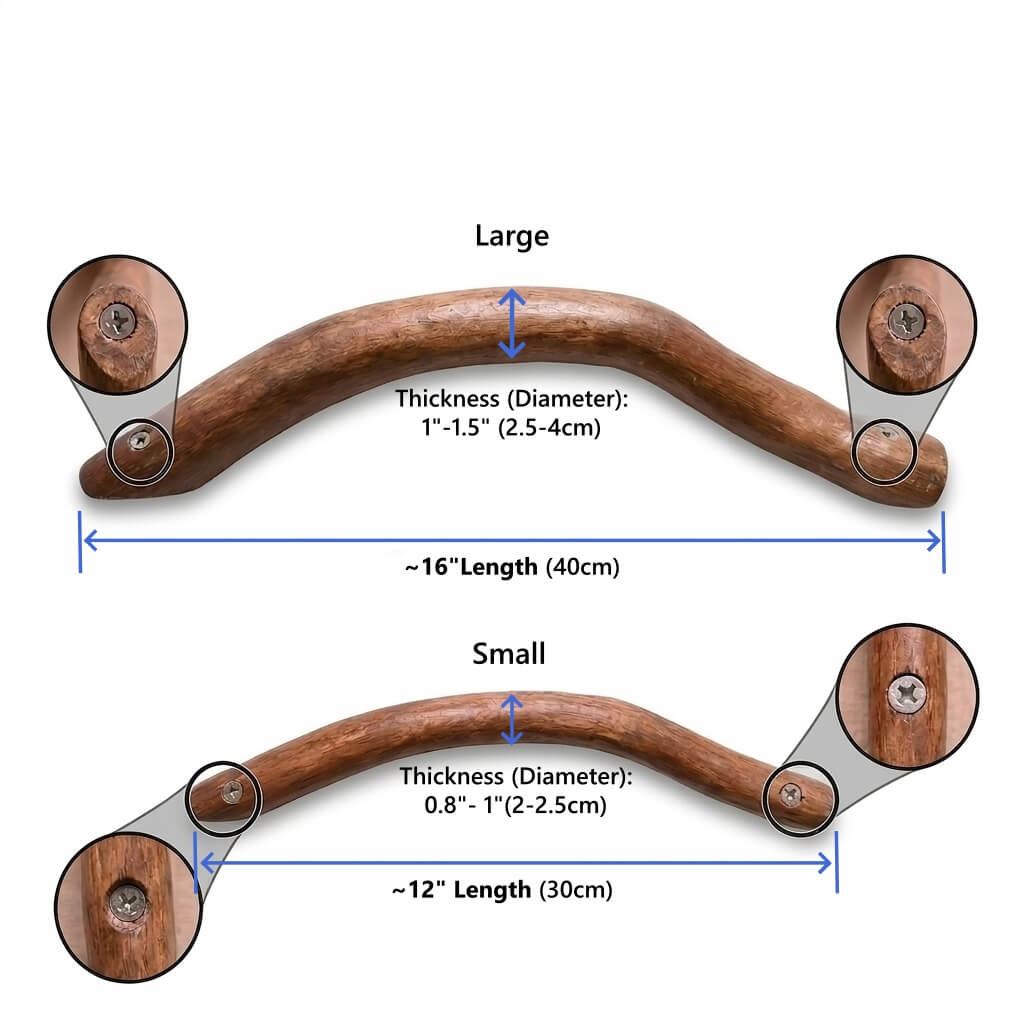 Rustic Solid Wood Branch Door Handle