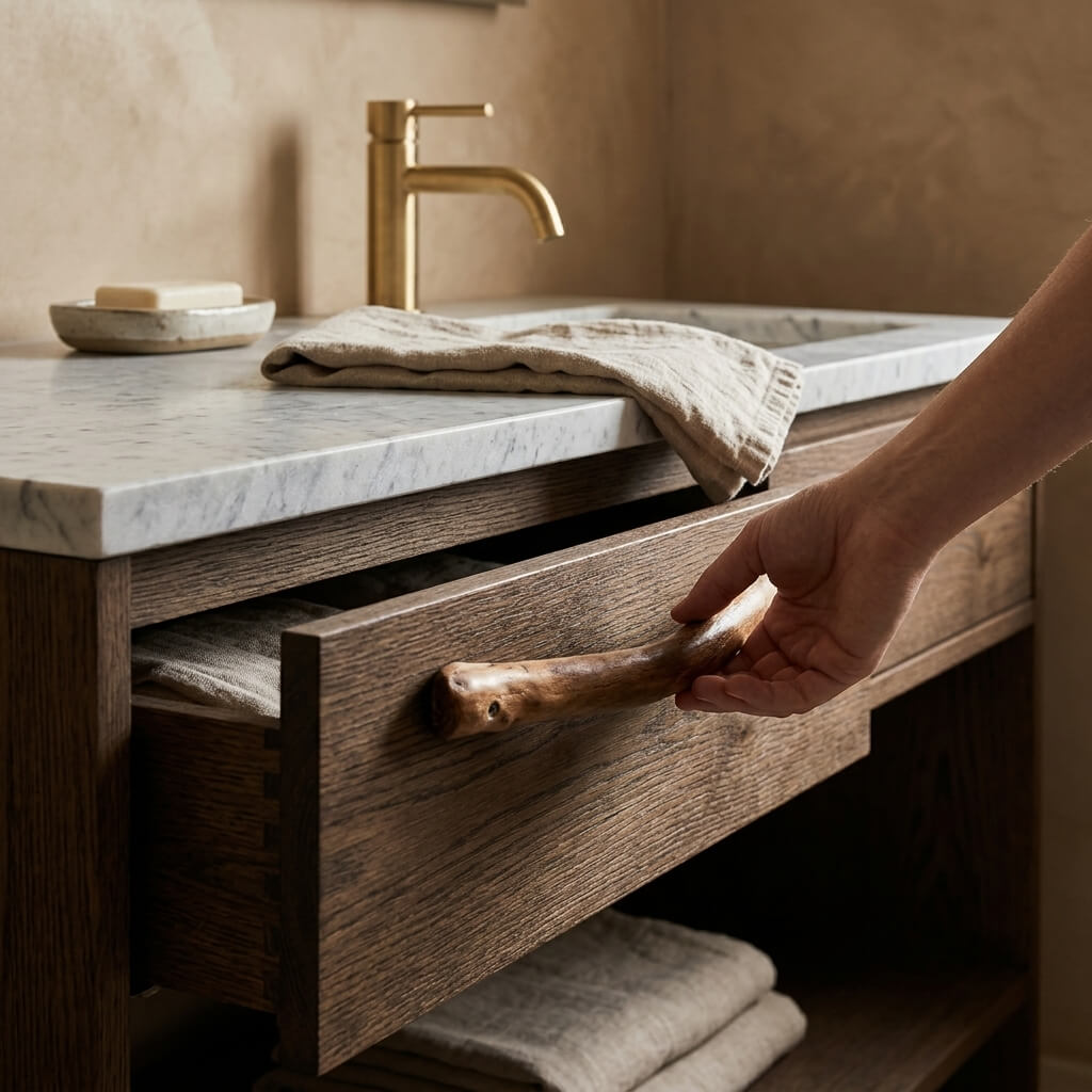 Rustic Solid Wood Branch Door Handle