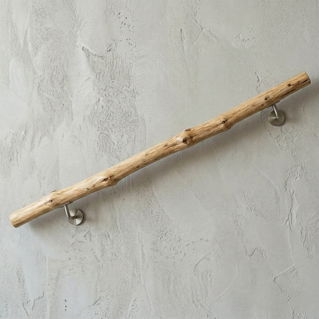 Rustic Solid Wood Branch Stair Handrail
