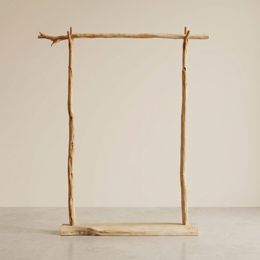Rustic Solid Wood Clothing Rack