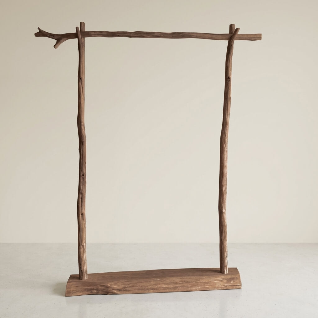 Rustic Solid Wood Clothing Rack
