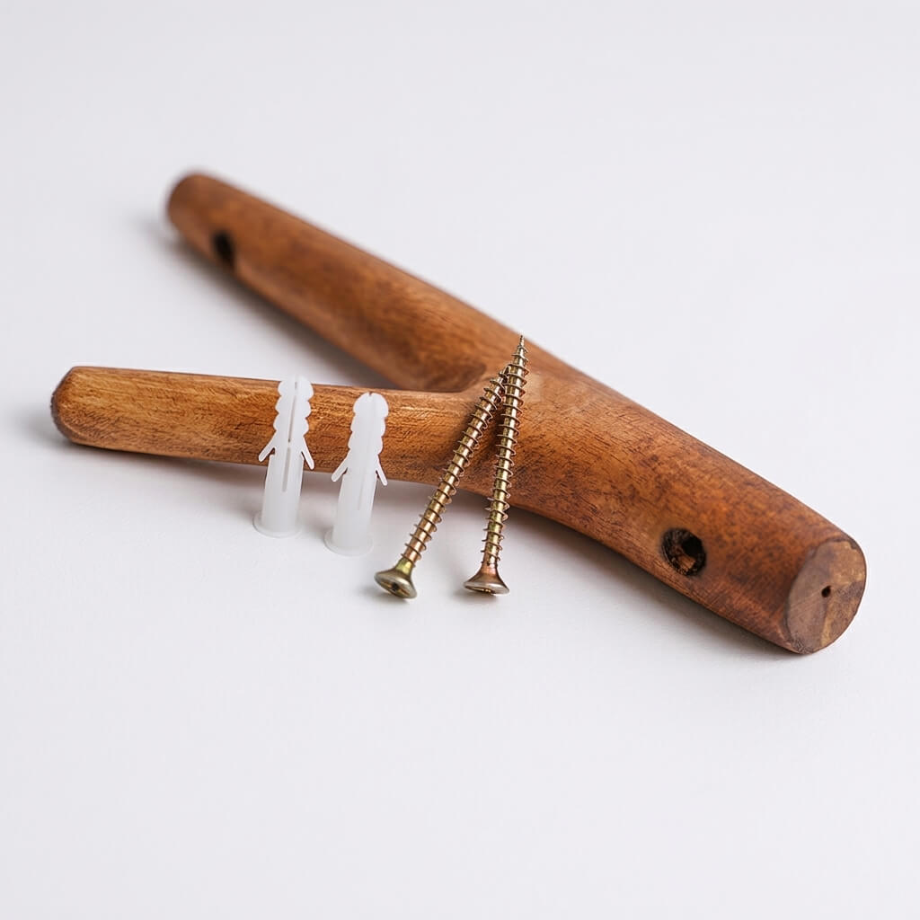 Rustic Wooden Branch Hooks for Wall