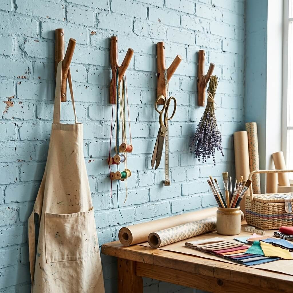 Rustic Wooden Branch Hooks for Wall