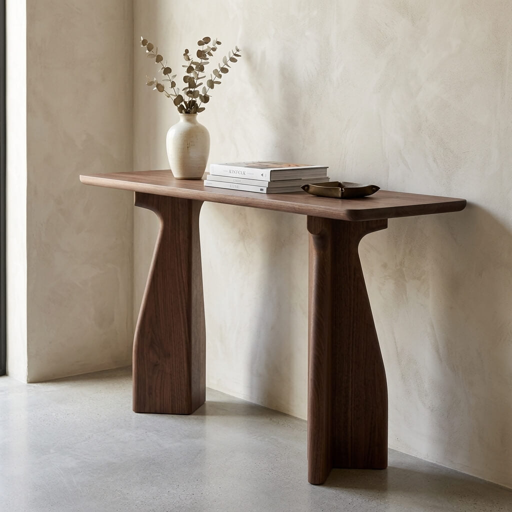 Scandi Minimalist Solid Wood Console Table