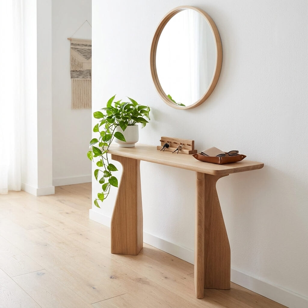 Scandi Minimalist Solid Wood Console Table