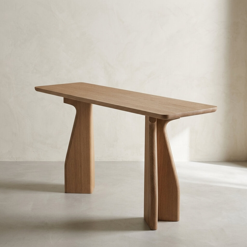 Scandi Minimalist Solid Wood Console Table