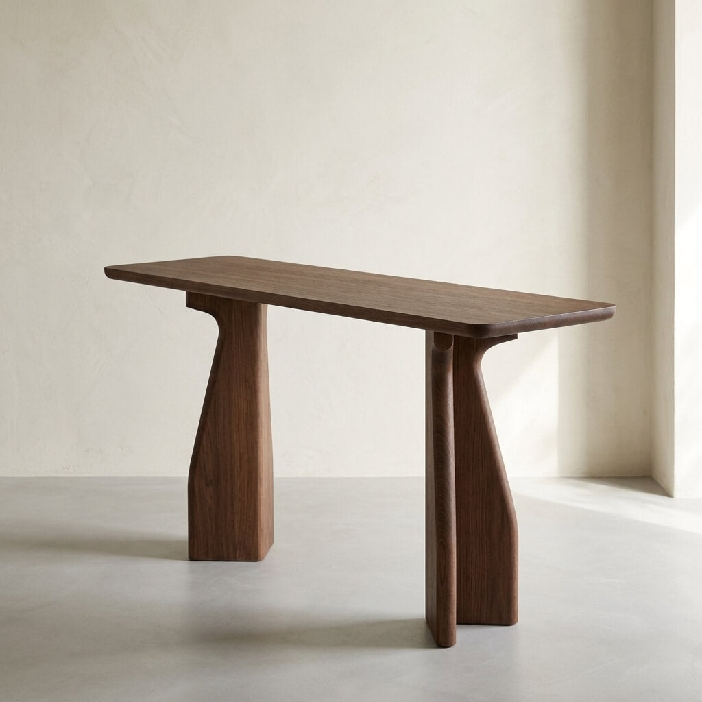 Scandi Minimalist Solid Wood Console Table