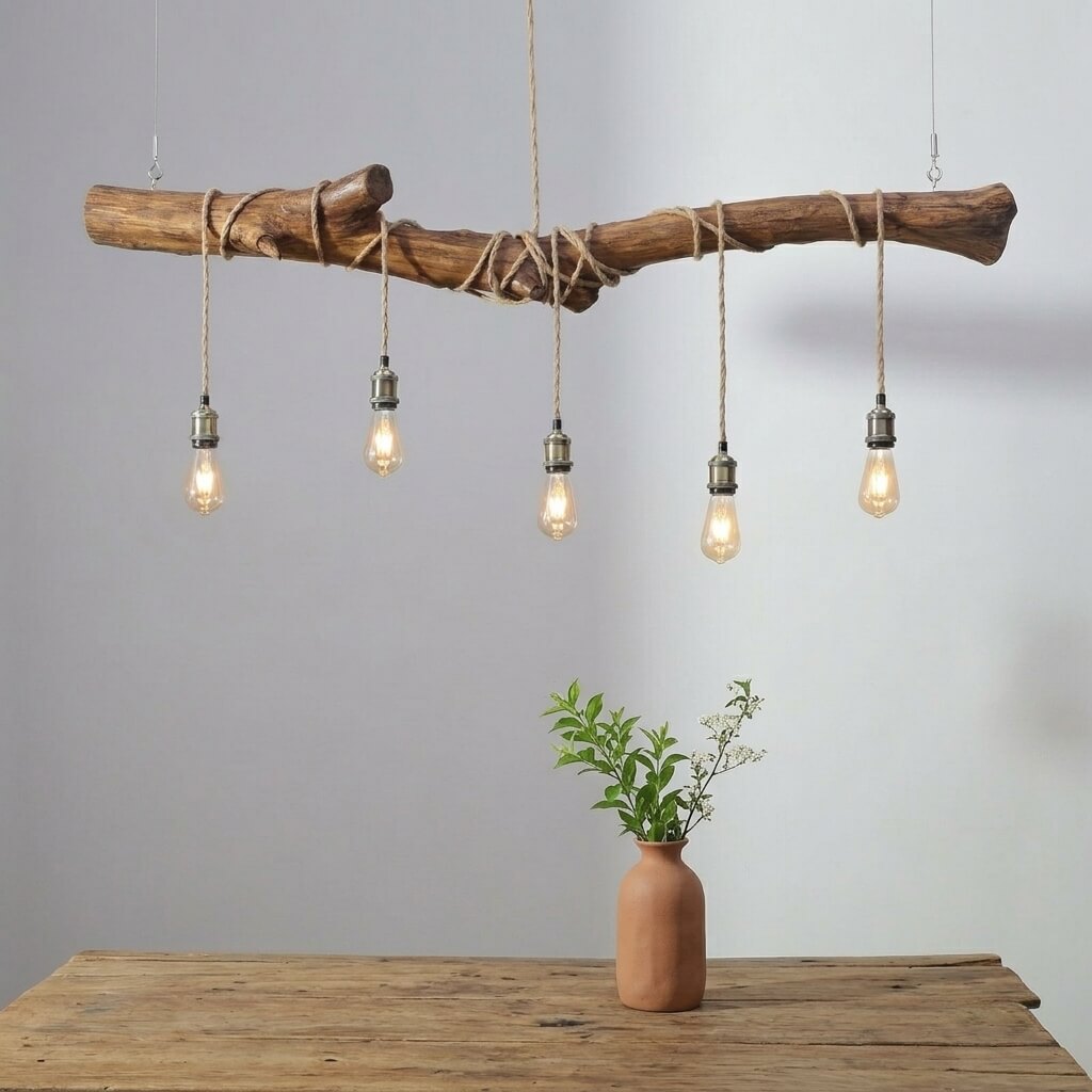 Wabi-Sabi Solid Wood Branch Chandelier