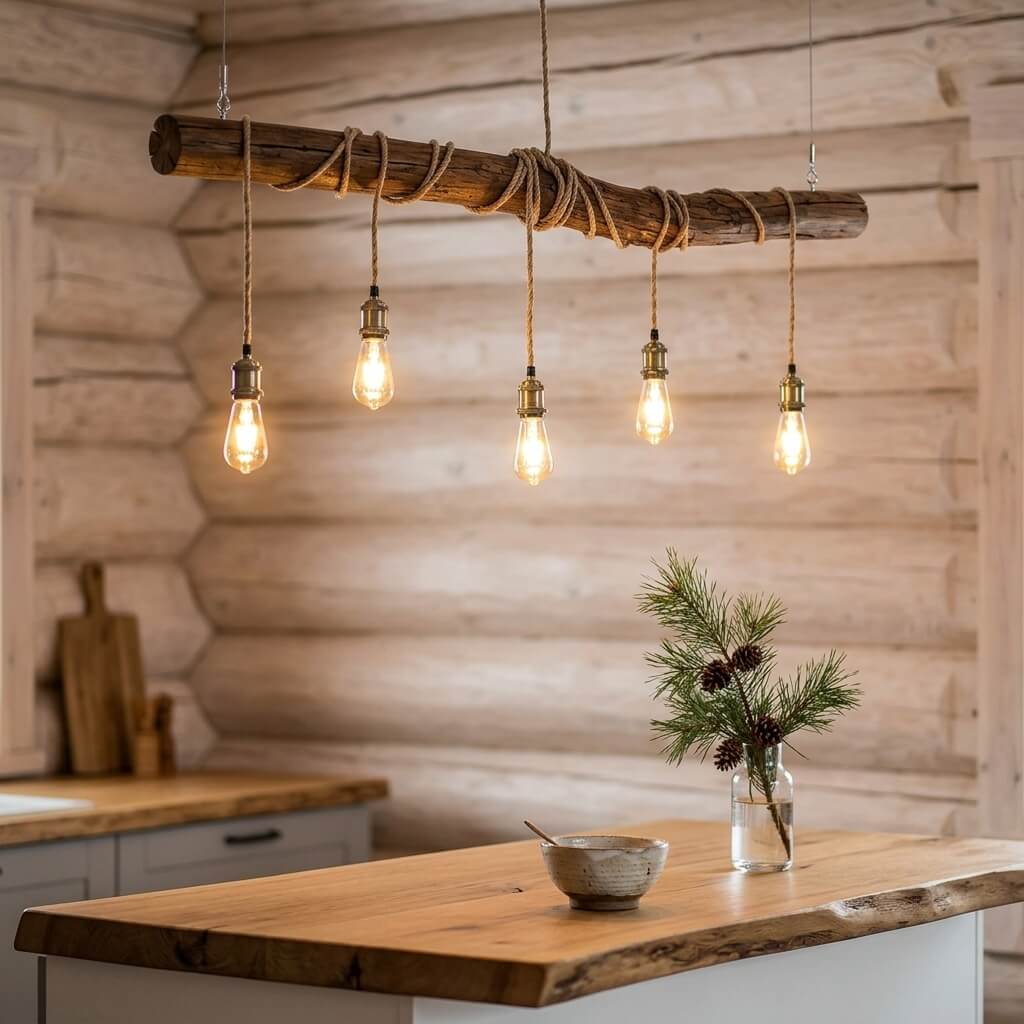 Wabi-Sabi Solid Wood Branch Chandelier