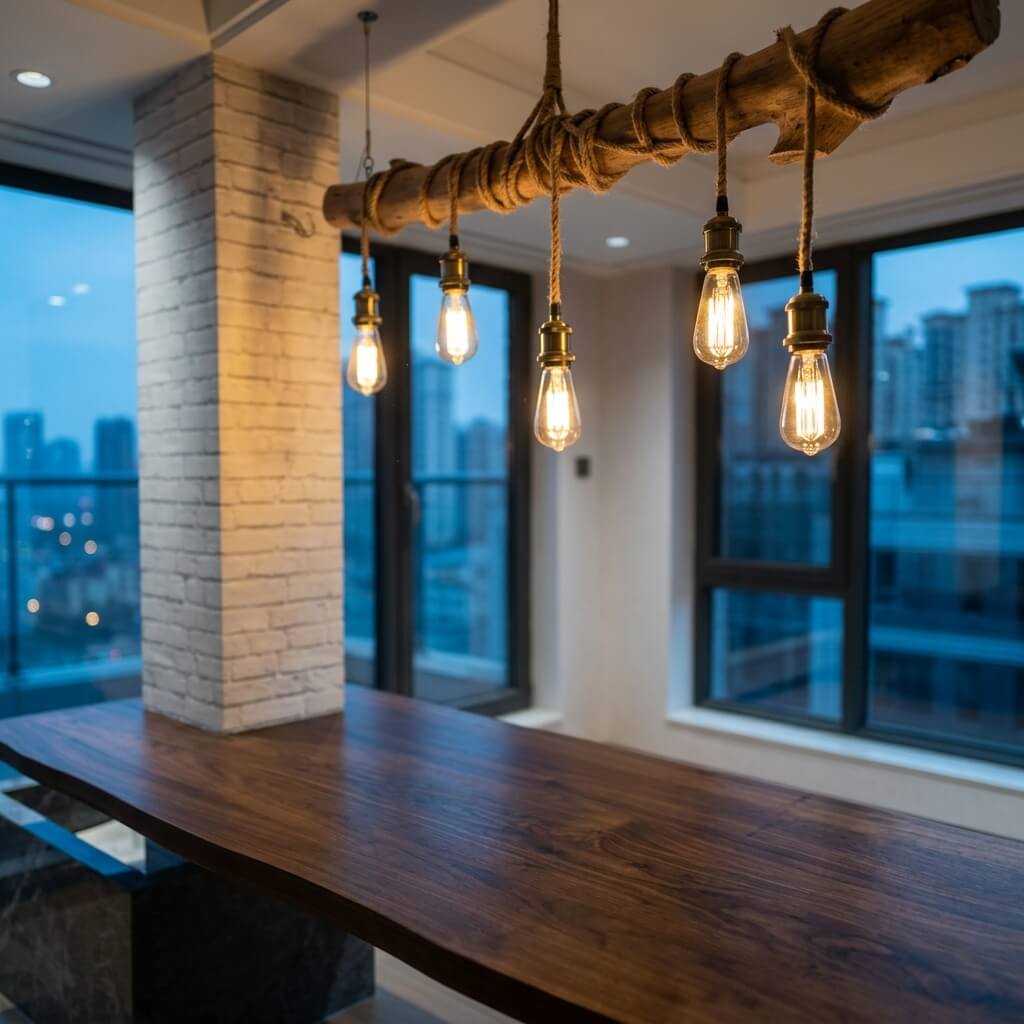 Wabi-Sabi Solid Wood Branch Chandelier