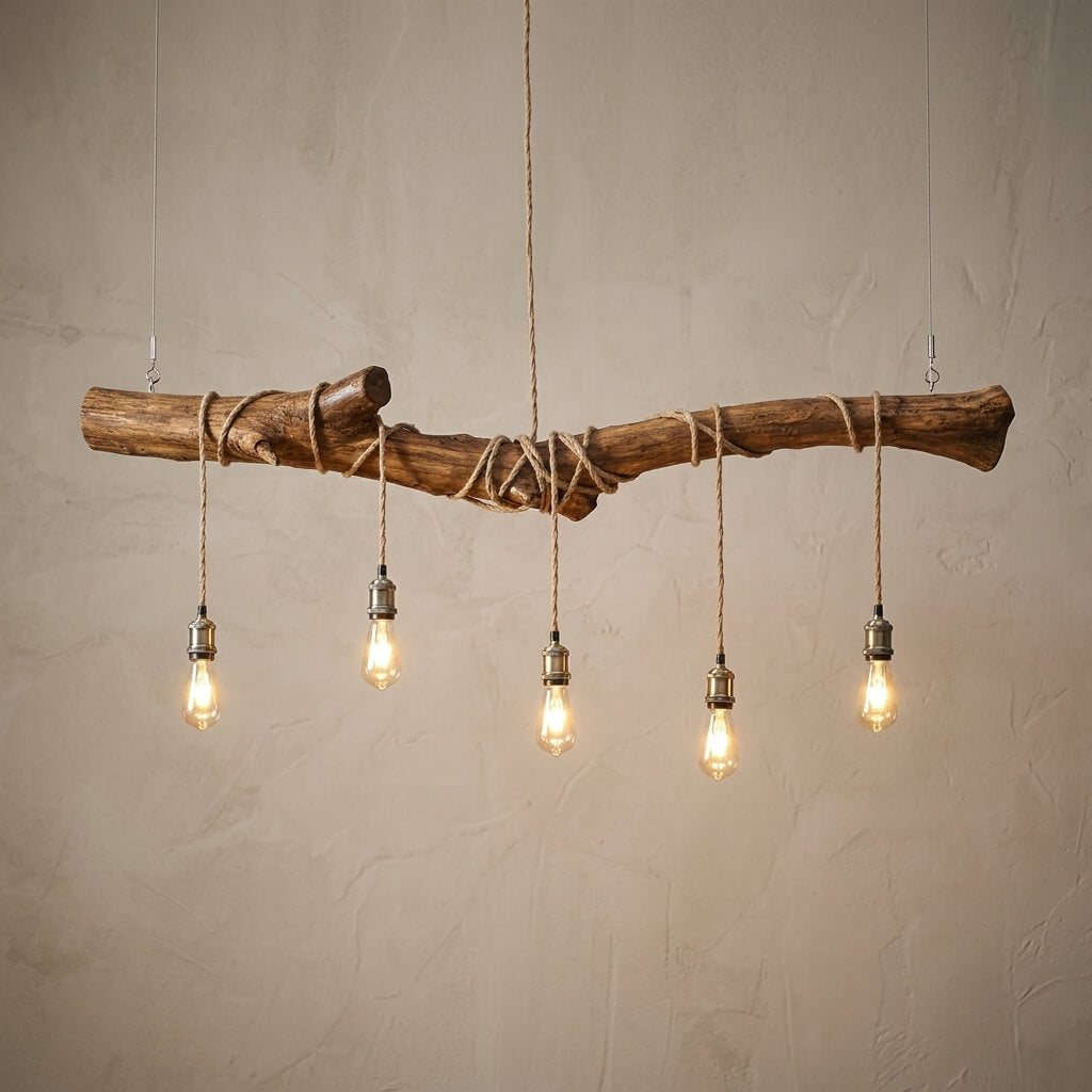 Wabi-Sabi Solid Wood Branch Chandelier