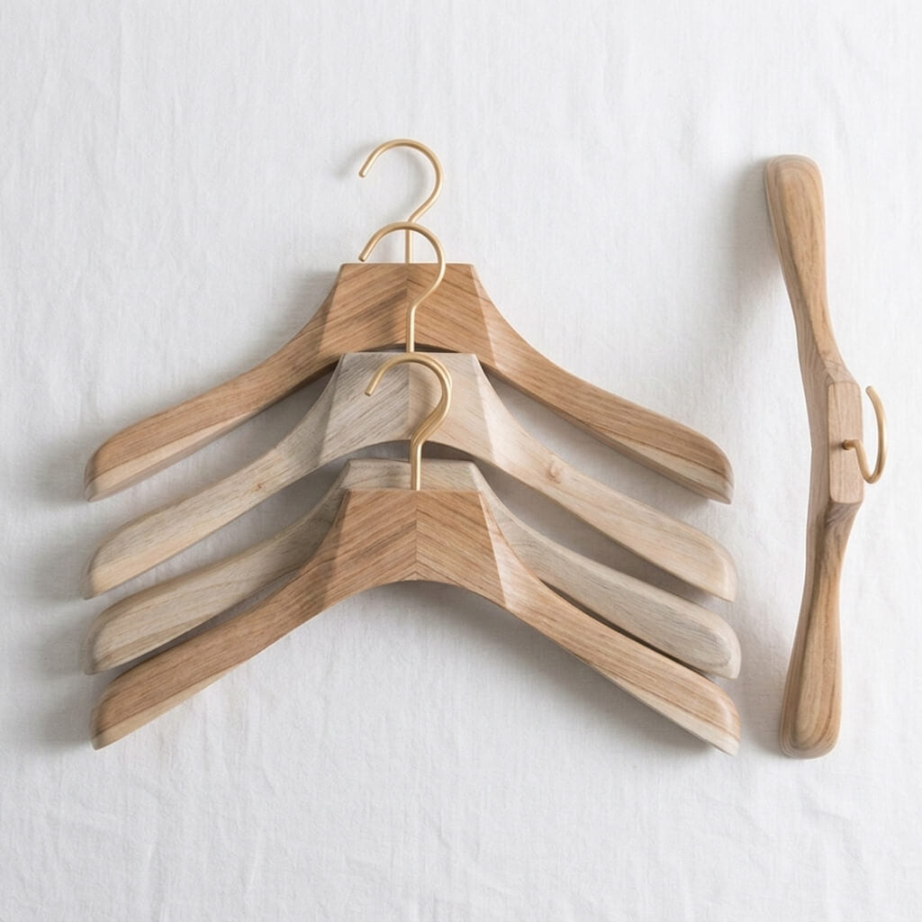 Natural Camphor Wood Wide Shoulder Hanger