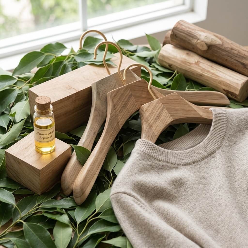 Natural Camphor Wood Wide Shoulder Hanger