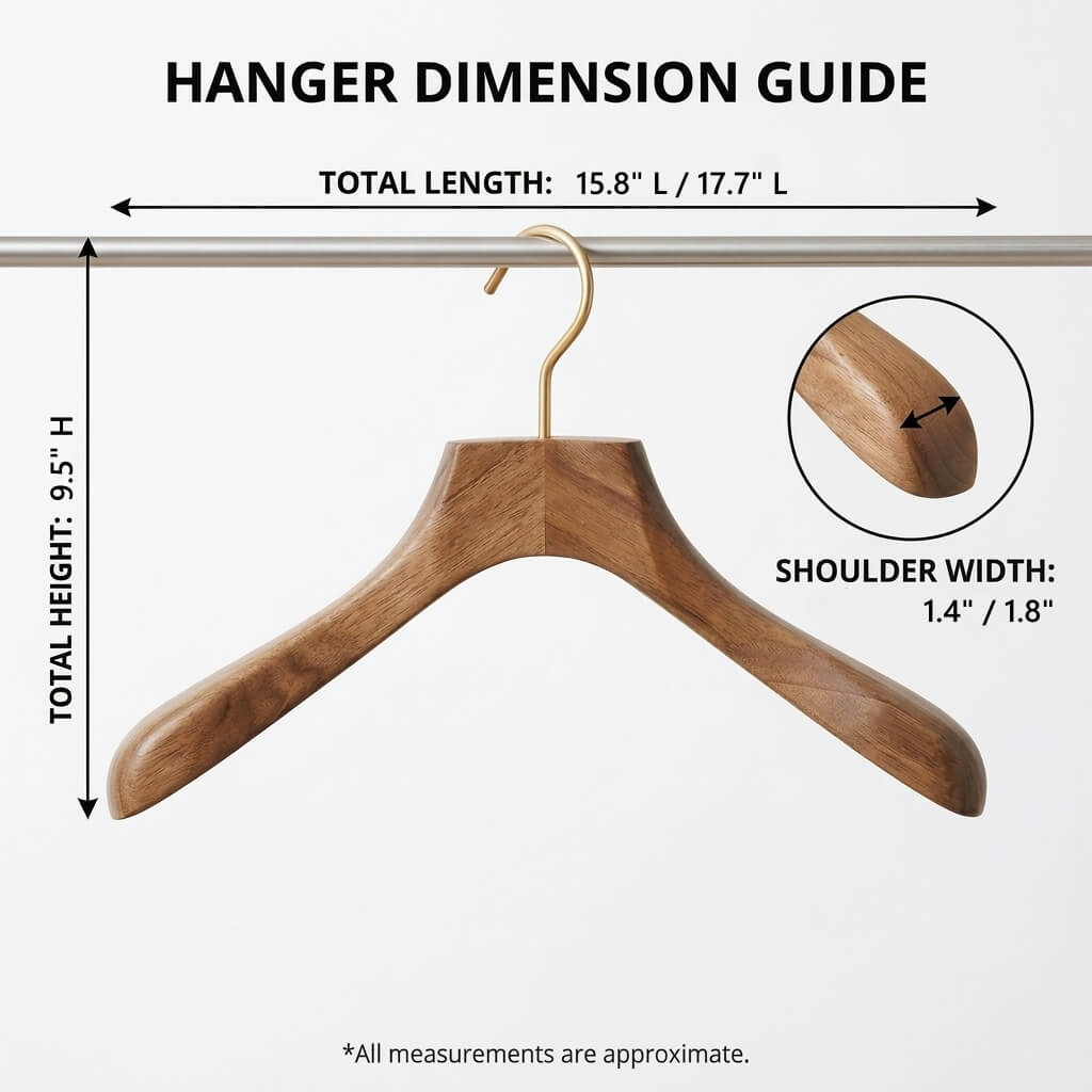 Natural Camphor Wood Wide Shoulder Hanger